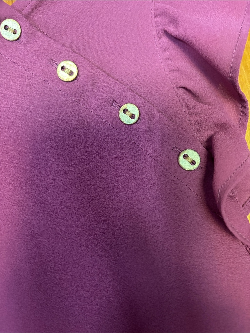 LOFT Ruffle Sleeve Blouse in Purple - Picture 2 of 2